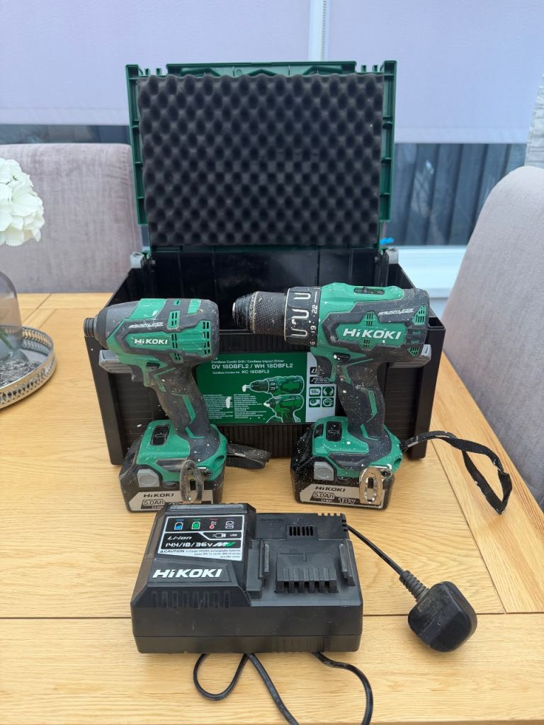 HiKOKI Cordless Drill and Impact Driver Set – Good Condition
