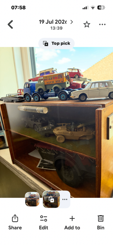 Vintage Wooden Display Cabinet for Model Cars/Boats
