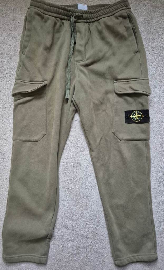 worn mens Large like STO.E ISL..D cotton cargo jogger Khaki Green good condition