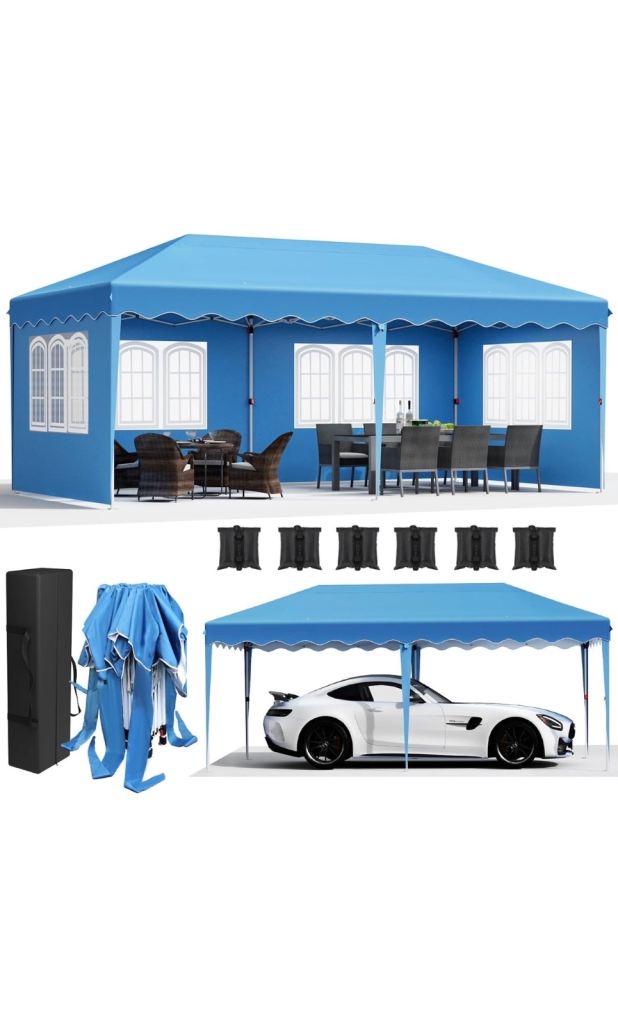 Large Blue 3x6m Gazebo with Side Walls – Great for Events