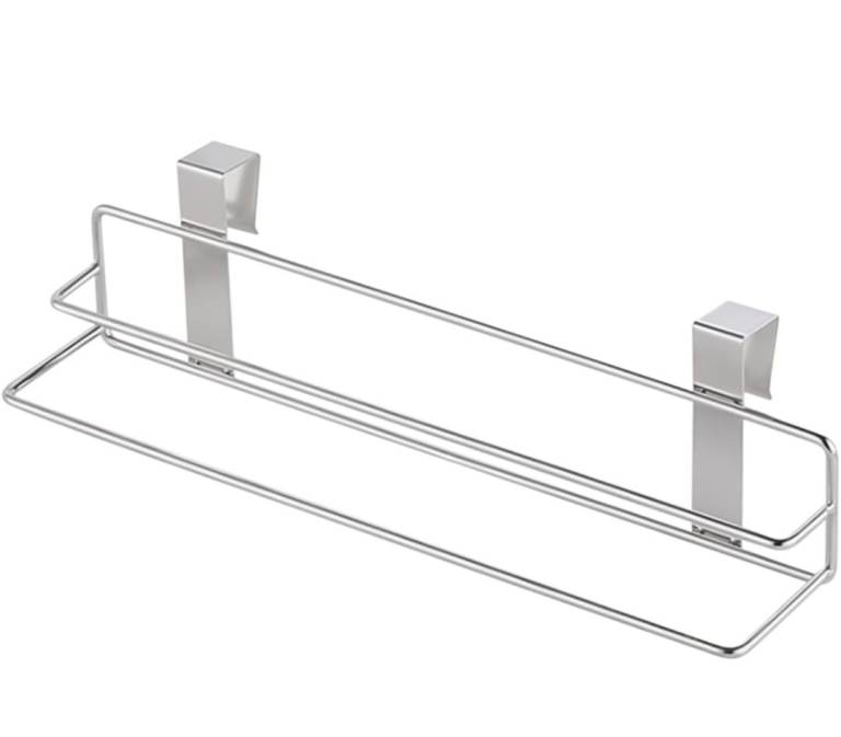 Door Towel Rack Stainless Steel Towel Rack for Door Double-Layer Storage Rod Cloths Organizer