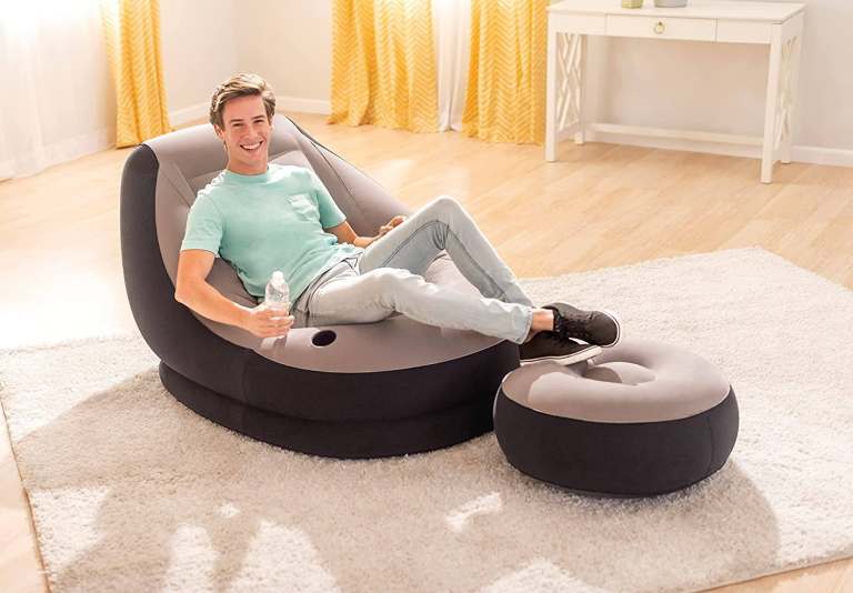 Intex Inflatable Chair Lounger with Footstool Ottoman