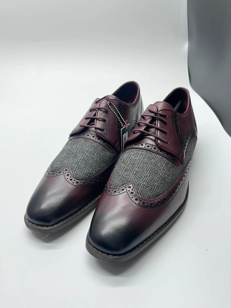 £100 RRP - House of Cavani Faro bordo leather oxford brogue wedding shoes UK 10 / EU 44
