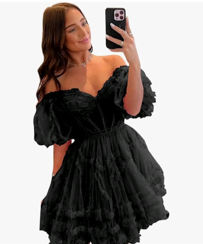 Black prom style dress( size 16)
