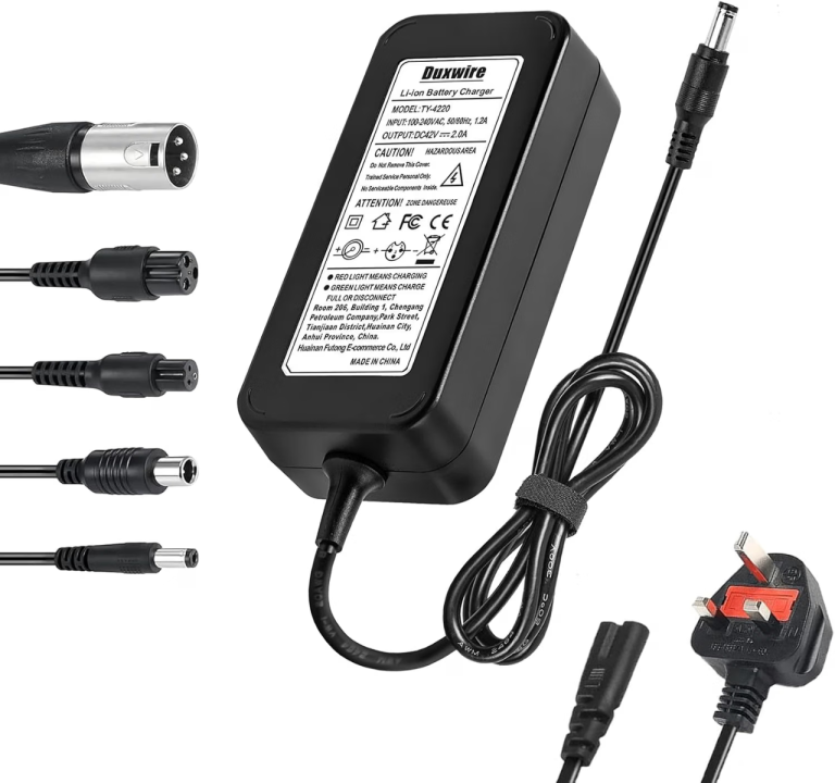 42V 2A Electric Scooter Charger – Hoverboard Charger with Safety Protection