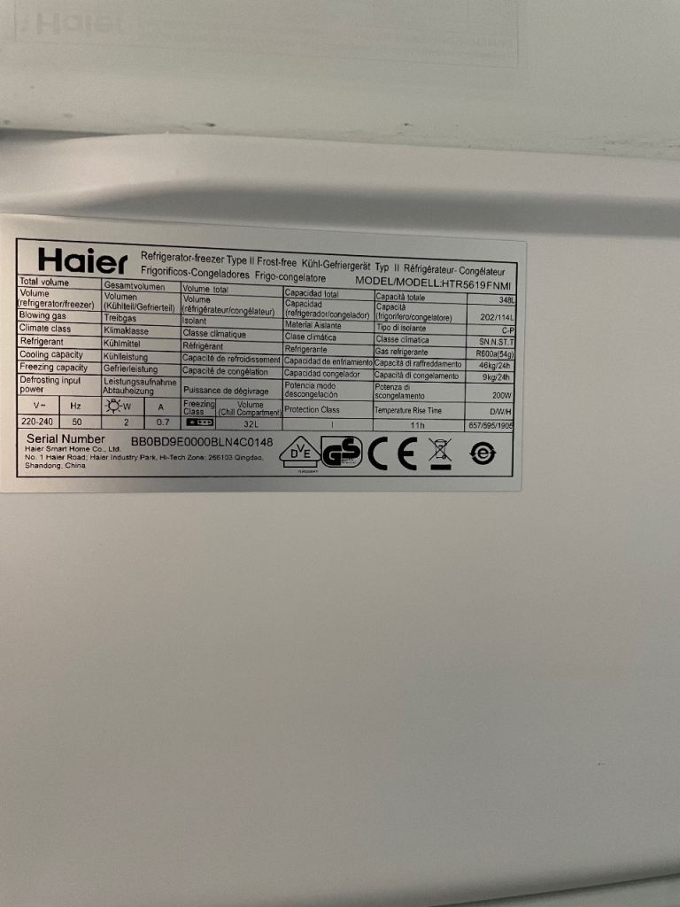 Haier fridge Freezer 