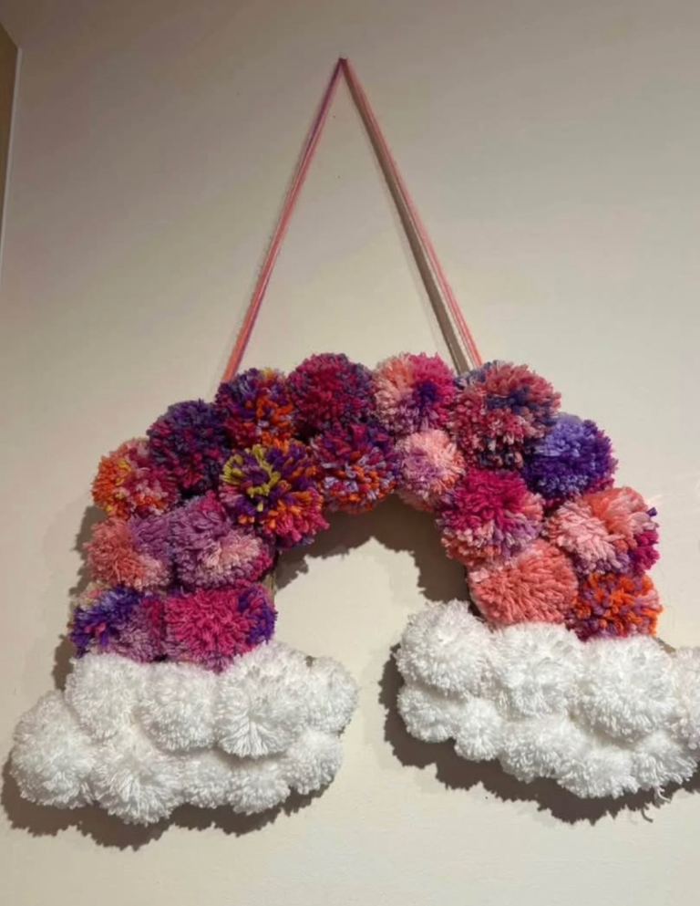 Assorted handmade Pom Pom wreaths 