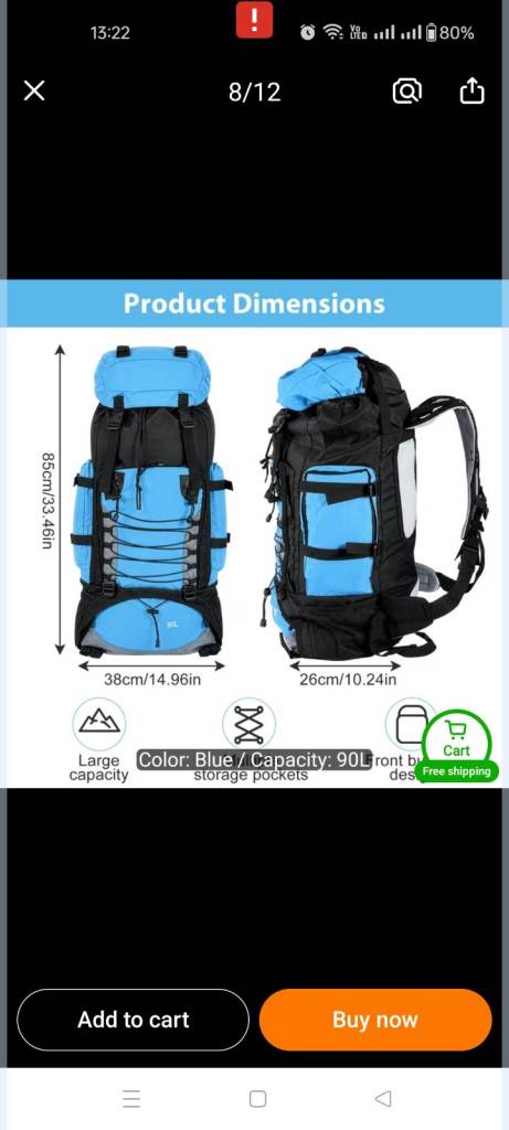 90L Large Capacity Multi-Pocket Load-Reducing Hiking Travel Bag, Men Women Outdoor travel bag 