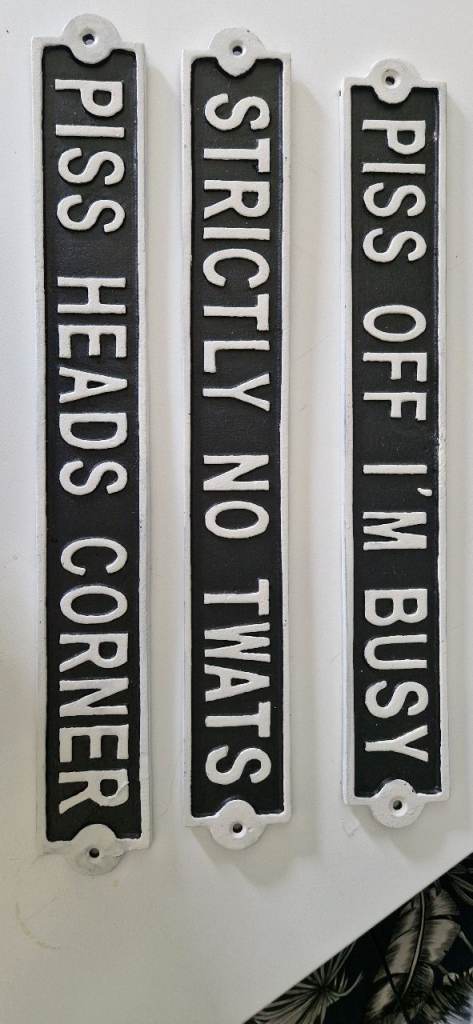 Cast Iron Humour Signs