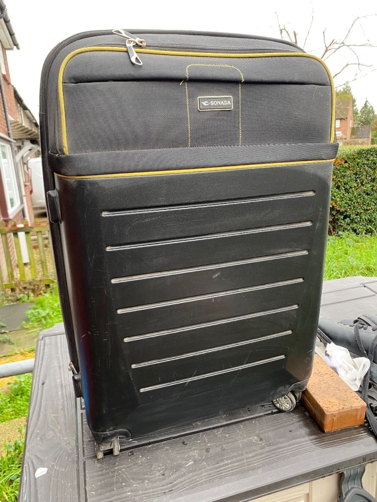 image for Sonada lightweight black hard shell large suitcase