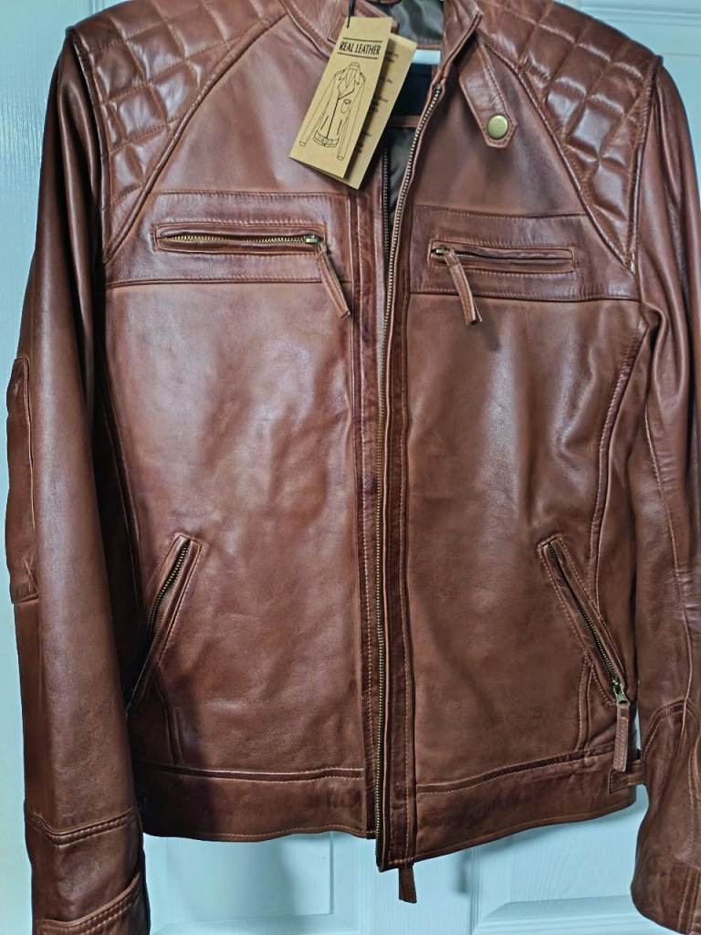mens  cafe racer leather jacket