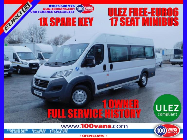  Fiat Ducato 2.3 JTD MAXI L4 17 SEAT MINIBUS ULEZ EU6 Diesel Manual