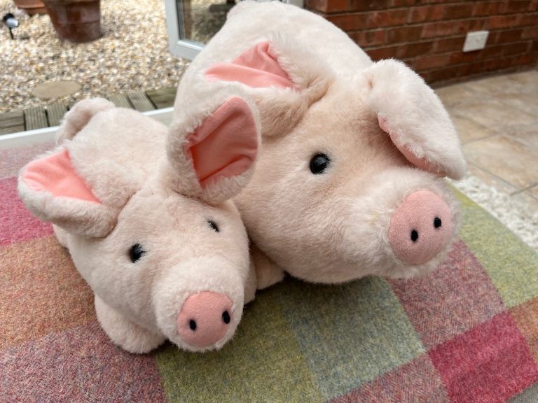 Pair of pigs soft toys
