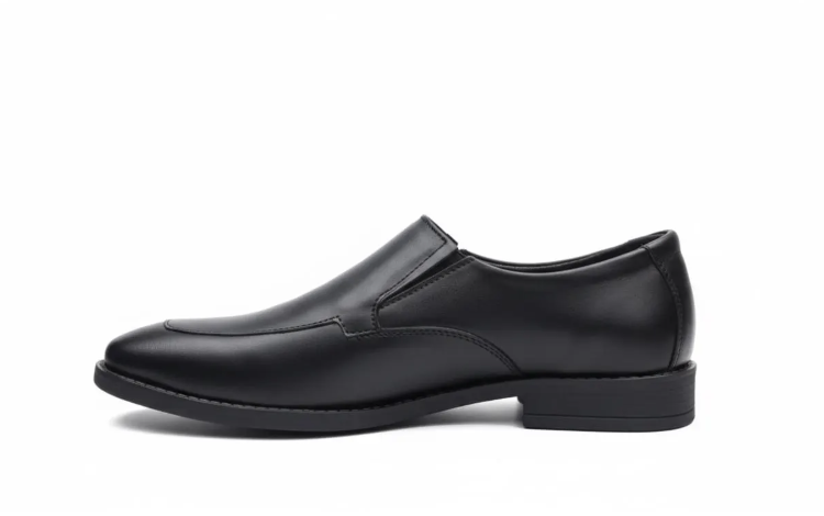 Classic Men’s Smooth Leather Slip-On Dress Shoes – Professional Black Loafers