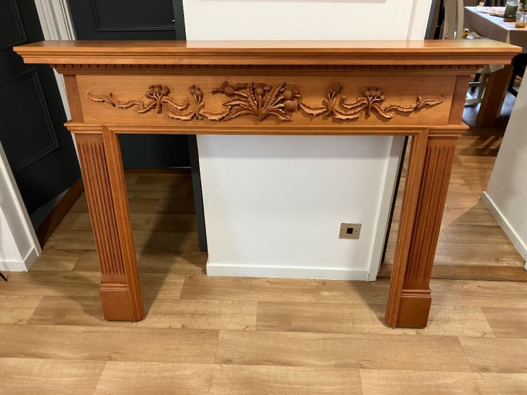 Wooden fire place with Marble insert and hearth