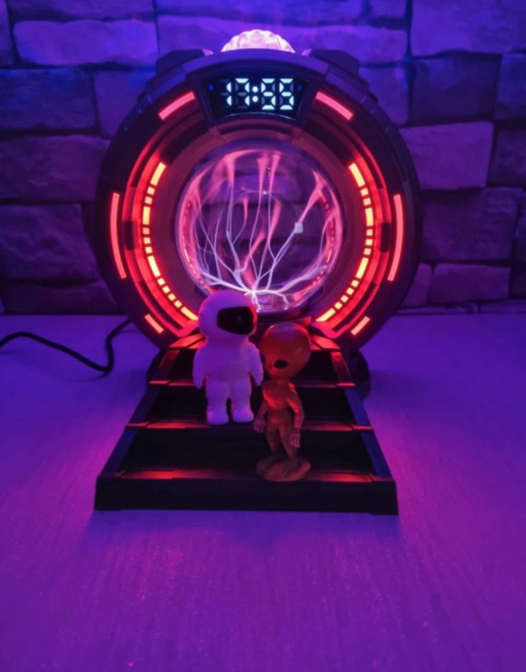 7 in 1 Night Light Projector Plasma Ball Space Theme - Bluetooth Speaker, White Noise, Alarm Clock