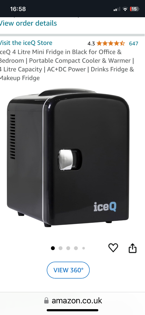 Brand new IceQ 4 litre mini fridge