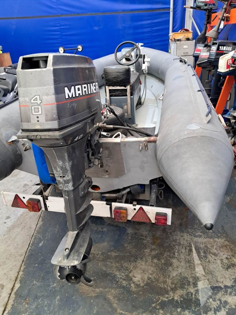 Avon Searider 4 metre RIB with Mariner 40 manual start motor and trailer