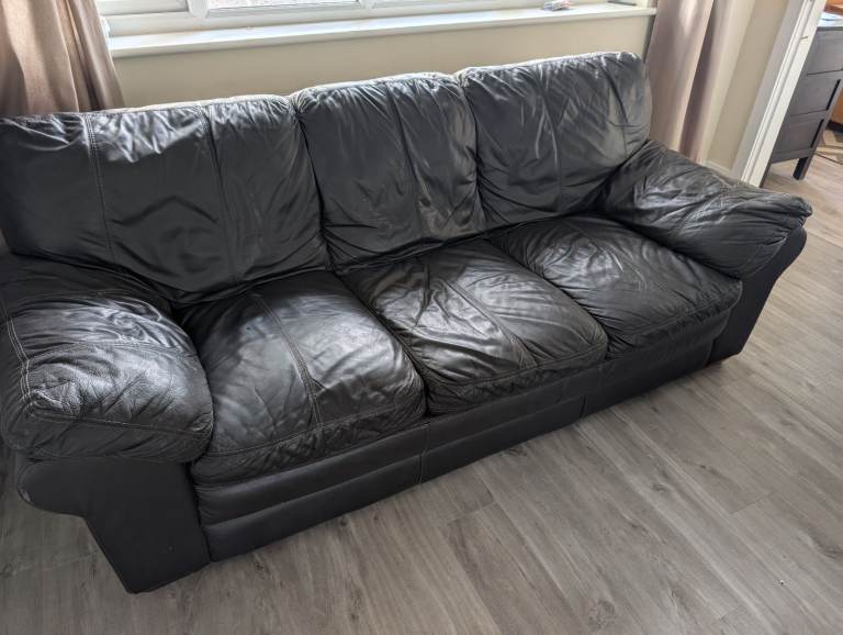 Brown leather sofa 