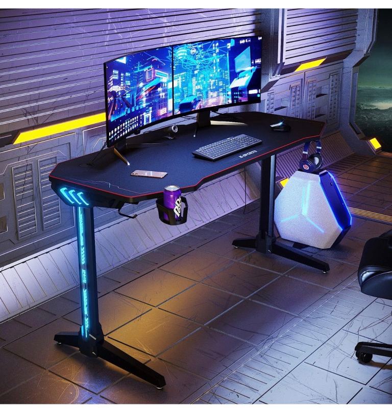 Black Led Gaming Desk