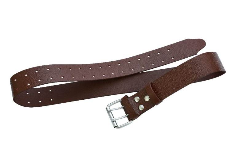Brown Leather Belt with Double Pin Buckle – Good Condition