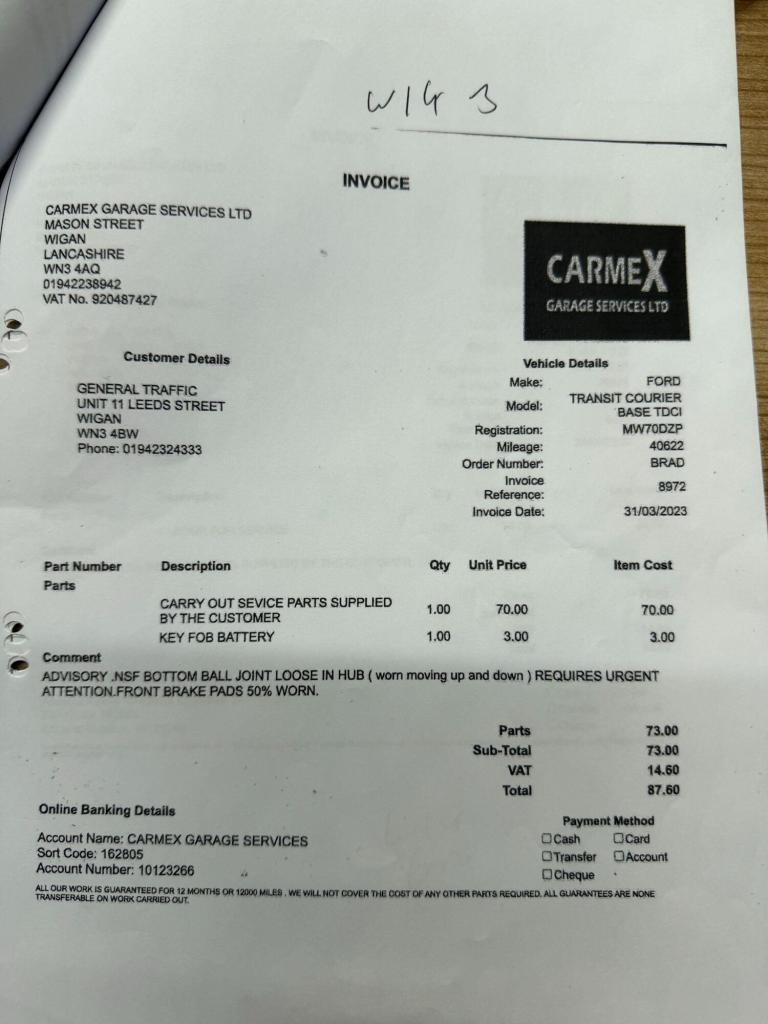 2020 Ford Transit Courier 1.5 TDCi Leader Van [6 Speed] PANEL VAN DIESEL Manual