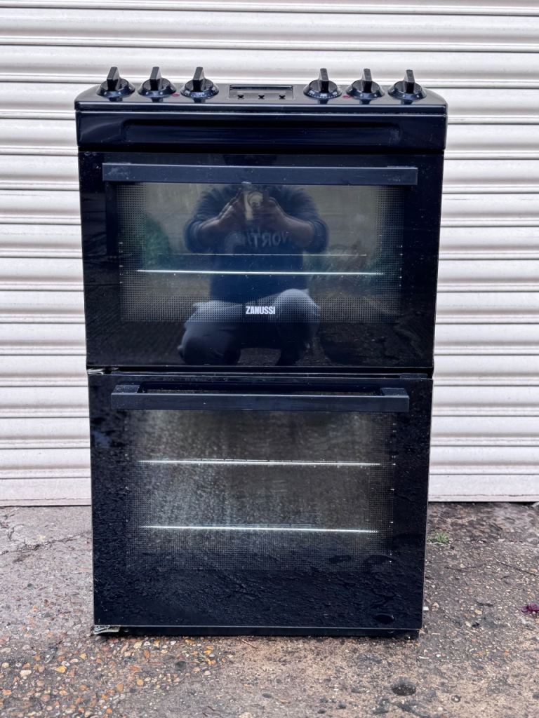 Zanussi electric cooker 55cm ceramic black double oven 3 months warranty