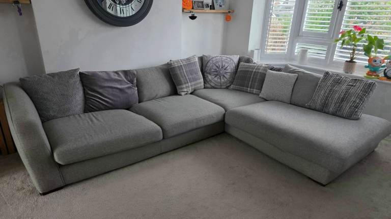 Grey Corner Sofa 230cm x 300cm – Good Condition
