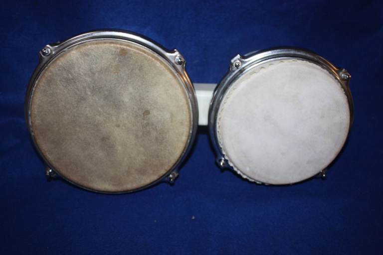 Vintage 1960s Kent Blue Bongos 6.1/2 inch + 7.3/4 inch ~ Made In Japan ~ Probably Tama ~ £125 ono