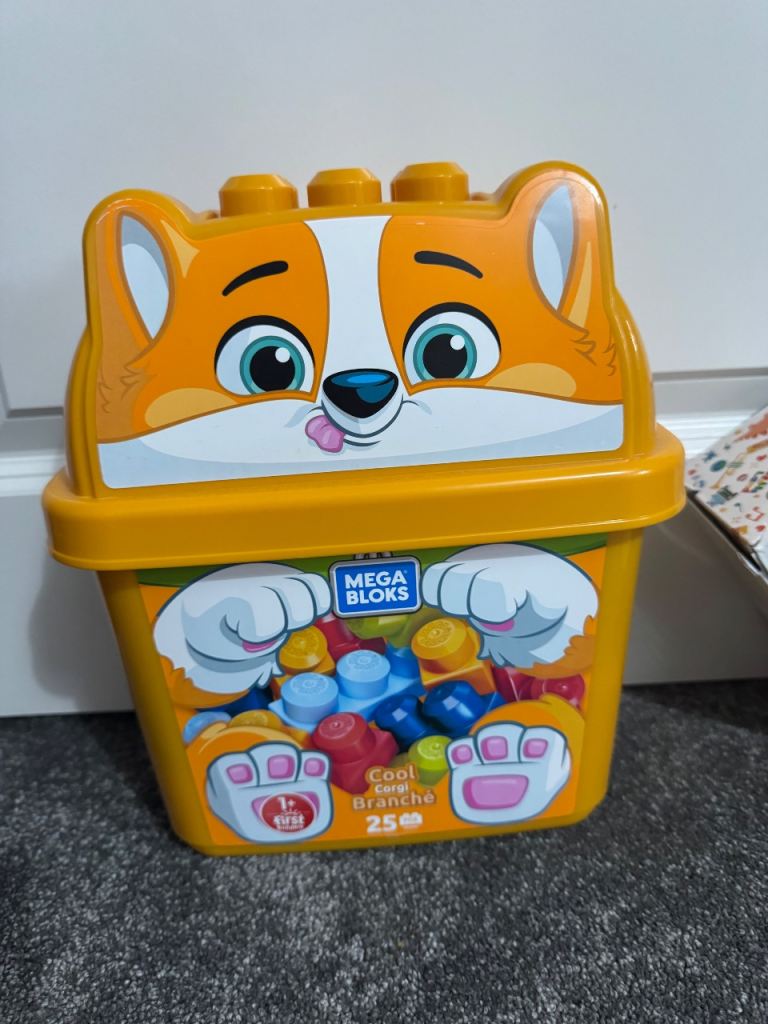 Box of kids mega blocks 