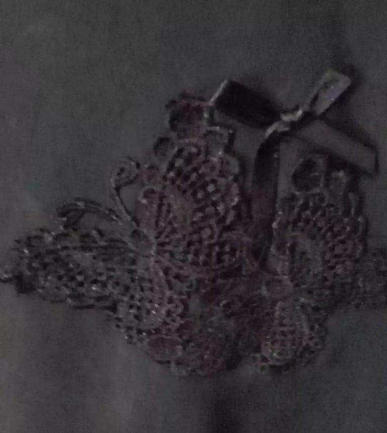 Butterflies & Bows Black Neck Criss Cross Fit 'n Flare Midi Dress.Size 8.POST OR COLLECT!