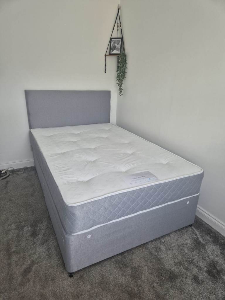 DIRECT SELL DEAL – Divan Double Bed Base with Headboard & Mattress, COD