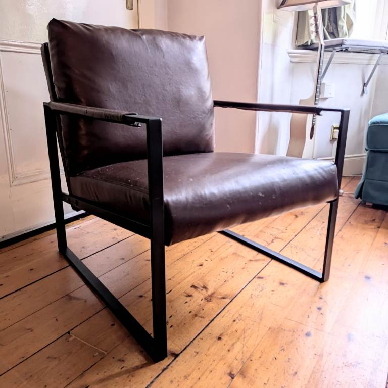 FREE Mid-Century Style Faux Leather Chair