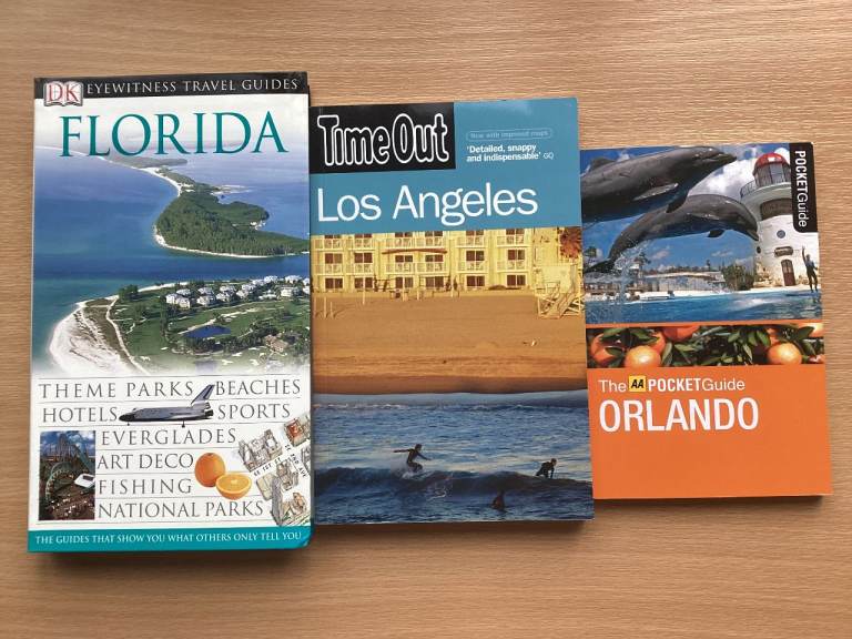 Lot of 3 USA TRAVEL GUIDE Paperback Books holidays, america, los angeles, orlando, florida