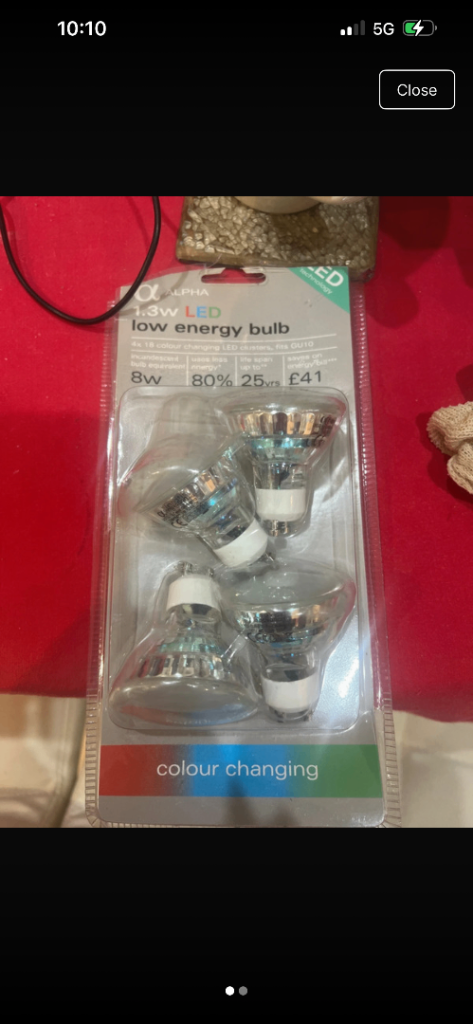 New Pack of 4 Colour Changing LED Low Energy Bulbs