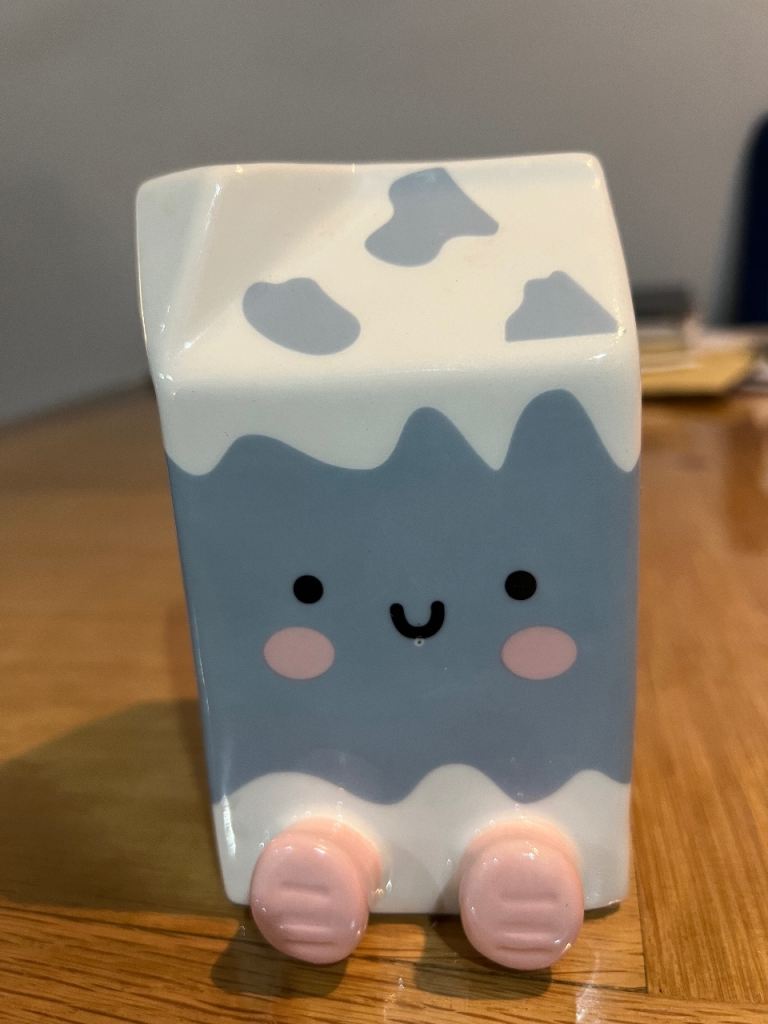 Cute Ceramic Oat Milk Carton Jug - As Good As New
