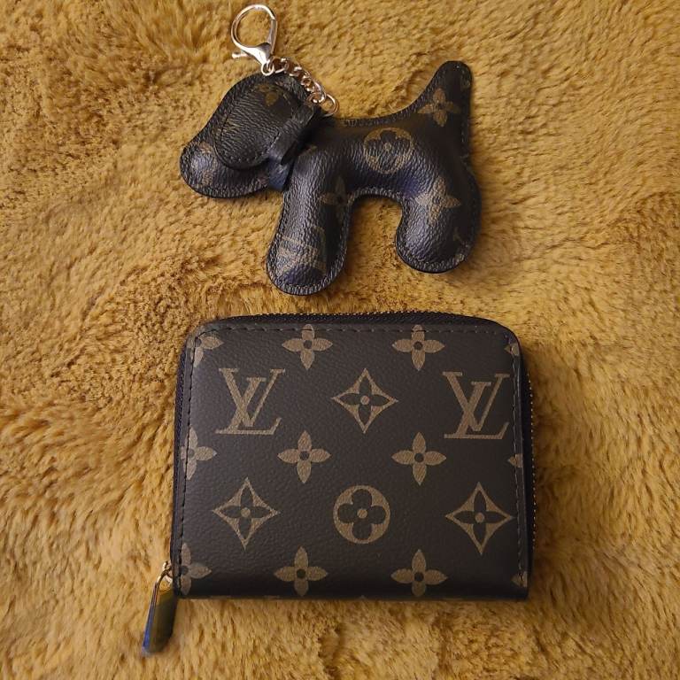 Brown LV dupe purse and key/bag fob