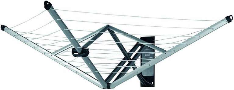 Wall Mounted Retractable Clothes Airer – Grey Metal