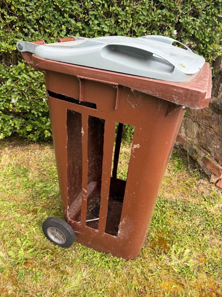 Modified Brown Wheelie Bin Planter – Fair Condition