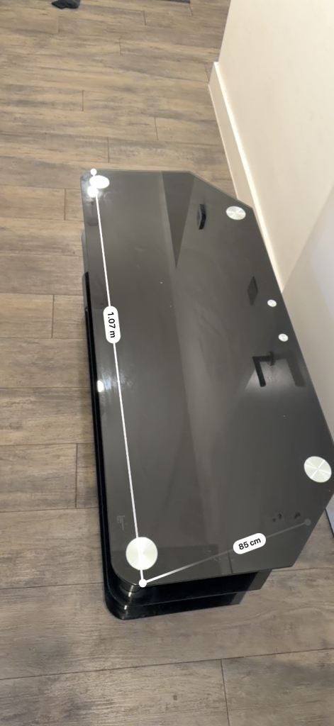 Black glass TV stand 