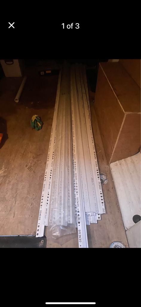 35 lengths of Genesis PVC White Vinyl to Tile Trim Capping EVC 2500mm (8mm)