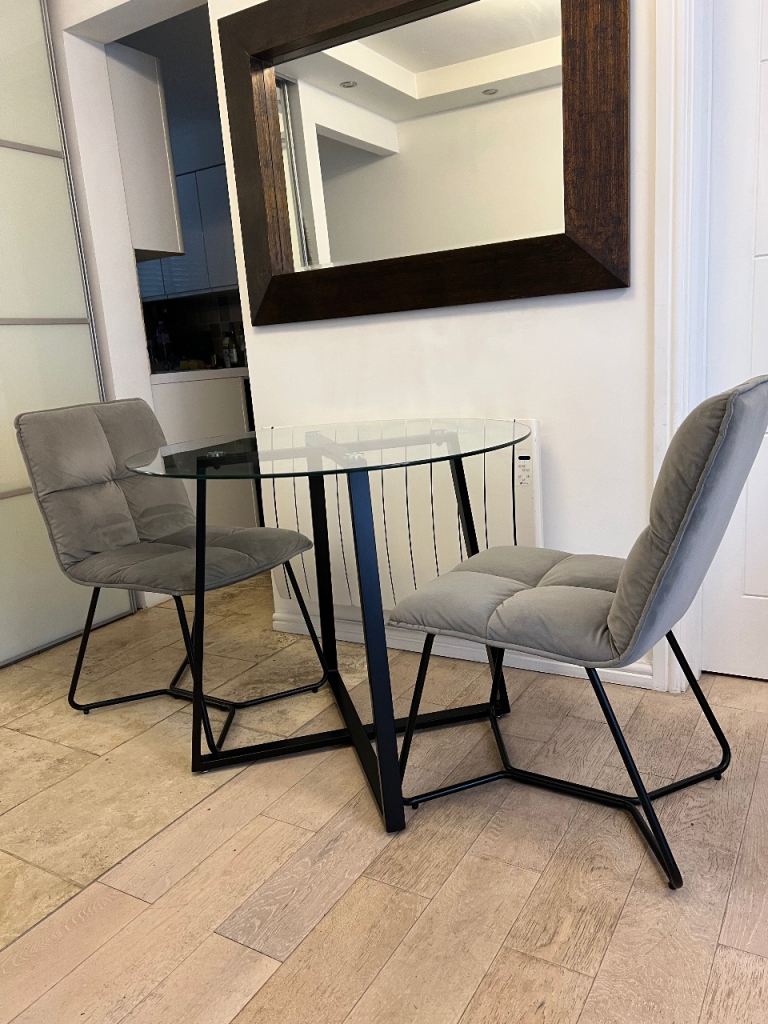 New ex display velvet grey accent or dining chairs 