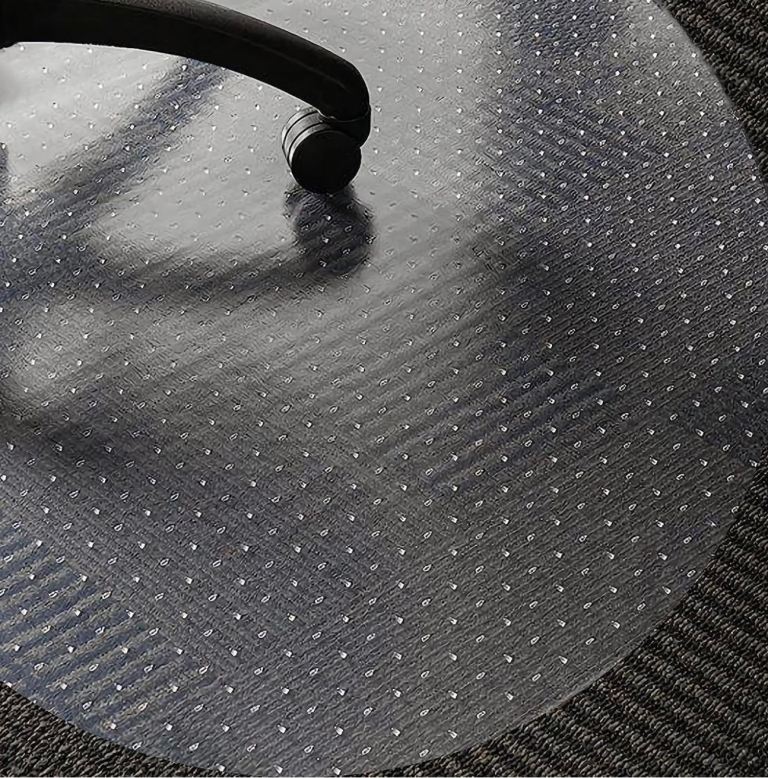 image for WASJOYE 90cm Round Transparent Desk Mat For Carpet