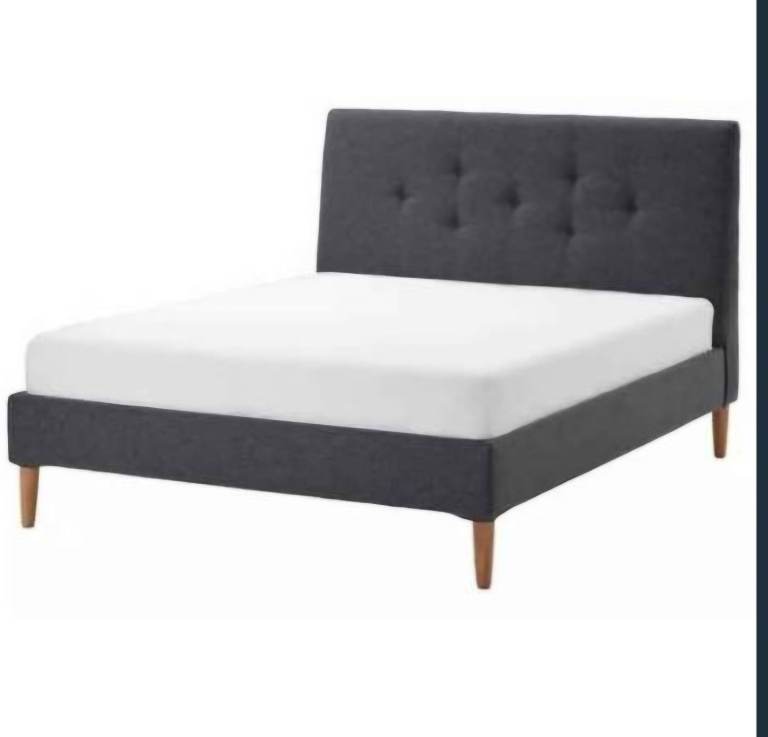 IKEA IDANÄS Superking Upholstered Bed Frame – Gunnared Dark Grey, NEW