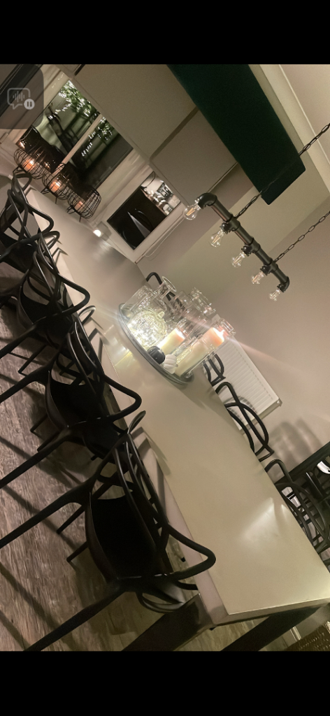 Microcement xl dining table and chairs 