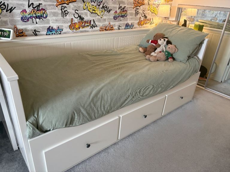 Ikea bed and chest of drawera