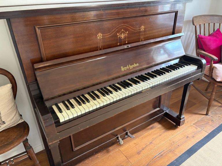 Boyd London Upright Piano – Brown, Fair Condition