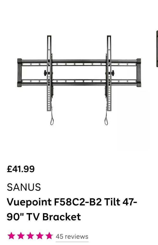 New SANUS Vuepoint F58C2-B2 Tilt 47-90" TV Bracket
