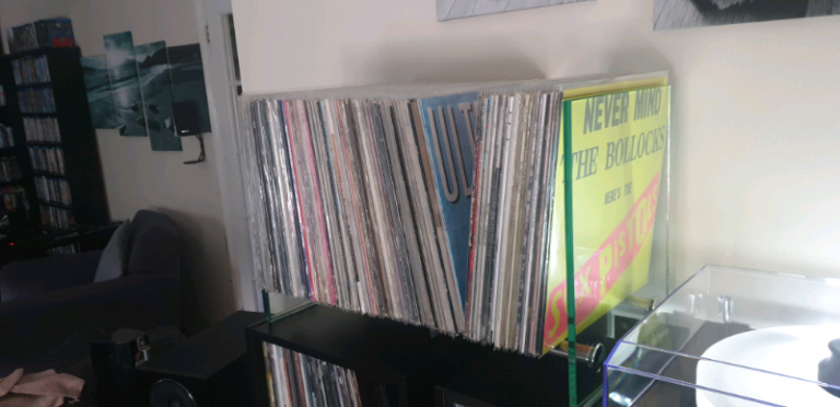 Glass & Chrome Vinyl Storage unit.