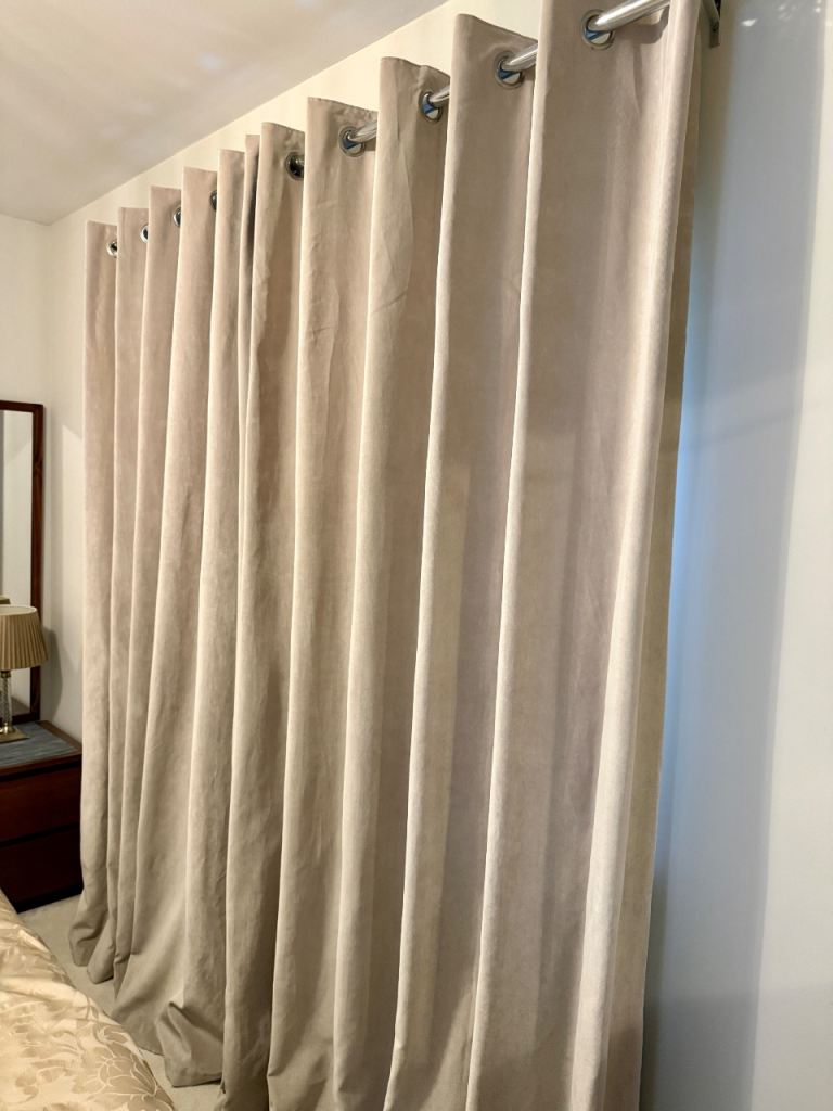 Next chenille eyelet curtain pair 89x 90 inches